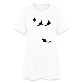 mantas_taucher - Frauen T-Shirt-Kleid - Weiß - Vorne