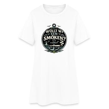 Plattdeutsch Kiffer Humor Nordsee Moin Spruch - Frauen T-Shirt-Kleid - Weiß - Vorne