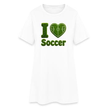 J’adore la conception de terrains de football en gazon et cœur - Robe T-shirt Femme - blanc - Devant