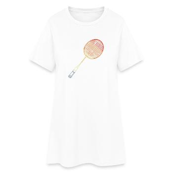Esquisse de raquette de badminton - Robe T-shirt Femme - blanc - Devant