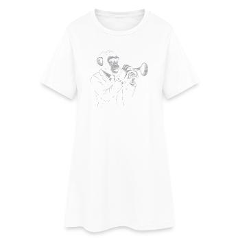 Jazz Animal Monkey Trompete - Frauen T-Shirt-Kleid - Weiß - Vorne