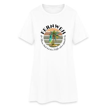 T-shirt WANDERLUST Palm Surfboard - Valise faite - Robe T-shirt Femme - blanc - Devant