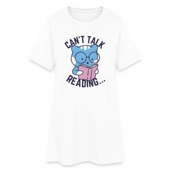 Kann nicht sprechen, lesen... - Frauen T-Shirt-Kleid - Weiß - Vorne