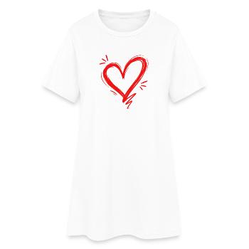 Heart - Women’s T-Shirt Dress - white - Front