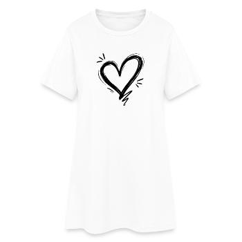 Cœur - Robe T-shirt Femme - blanc - Devant