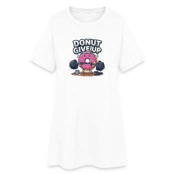 Donut abandonne la salle de sport en disant entraînement physique - Robe T-shirt Femme - blanc - Devant