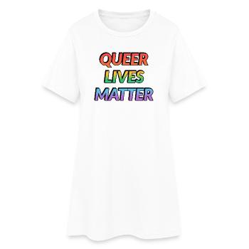 Arc-en-ciel Queer Lives Matter - Robe T-shirt Femme - blanc - Devant