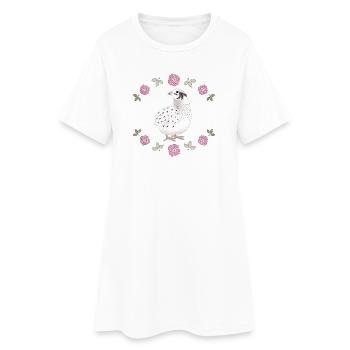 Design vintage de caille avec roses - Robe T-shirt Femme - blanc - Devant
