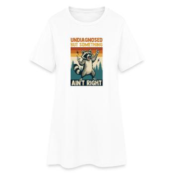 Non diagnostiqué Mais quelque chose ne va pas, Raccoon - Robe T-shirt Femme - blanc - Devant