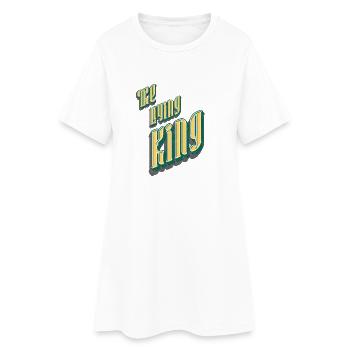 Vintage König Typo Retro - Le Roi vivant - Robe T-shirt Femme - blanc - Devant