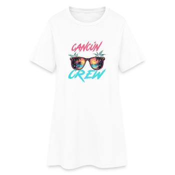 Équipe de la fête de Cancún - Robe T-shirt Femme - blanc - Devant