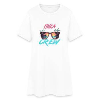 Ibiza Party Crew - Frauen T-Shirt-Kleid - Weiß - Vorne