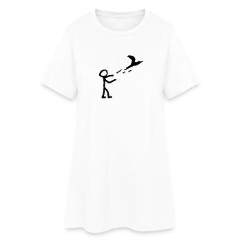 Lâche-le - Robe T-shirt Femme - blanc - Devant