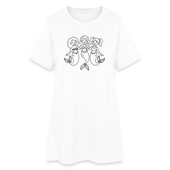 Sirènes - Robe T-shirt Femme - blanc - Devant
