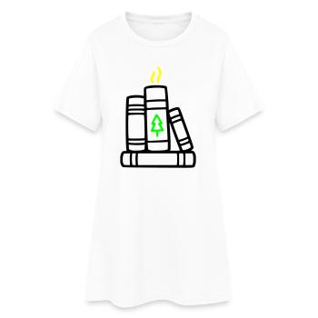 Stack of Books Tree Nature Reading Book Club Forest - Women’s T-Shirt Dress - white - Front