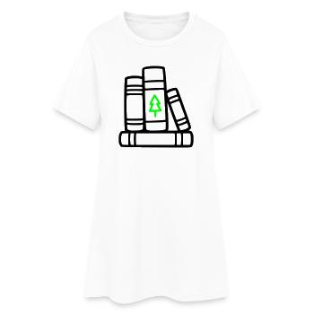 Stack of Books Tree Nature Reading Book Club Forest - Women’s T-Shirt Dress - white - Front