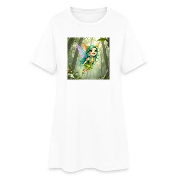 Fee des Smaragdwaldes - Frauen T-Shirt-Kleid - Weiß - Vorne