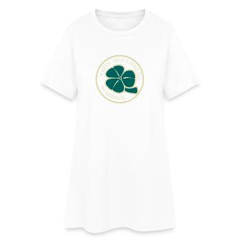 Trèfle Beige Vert Fleur de la Saint-Patrick - Robe T-shirt Femme - blanc - Devant