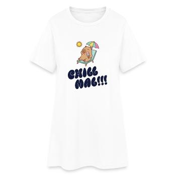 Un ours solaire sur la plage avec de la glace - Robe T-shirt Femme - blanc - Devant