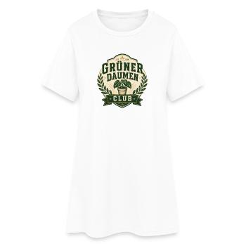 Grüner Daumen Club - Frauen T-Shirt-Kleid - Weiß - Vorne