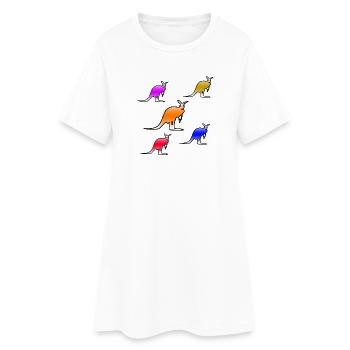 Kangourous - Robe T-shirt Femme - blanc - Devant