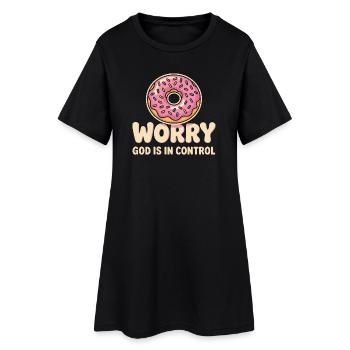 La foi en donut : Dieu contrôle - Robe T-shirt Femme - noir - Devant