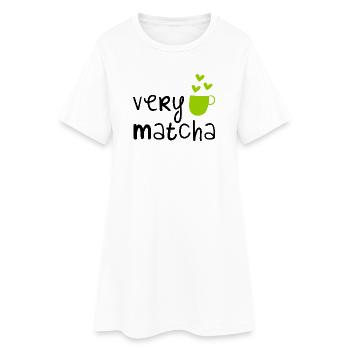 VeryMatcha - Robe T-shirt Femme - blanc - Devant