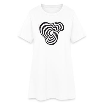 opart Conception de formes en lignes abstraites - Robe T-shirt Femme - blanc - Devant