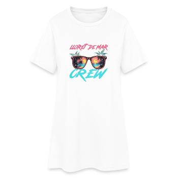 Lloret De Mar Party Crew - Frauen T-Shirt-Kleid - Weiß - Vorne