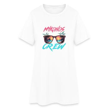 Équipe de fête de Mykonos - Robe T-shirt Femme - blanc - Devant
