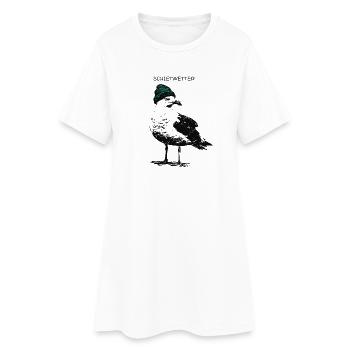 Schietwetter Möwe - Frauen T-Shirt-Kleid - Weiß - Vorne