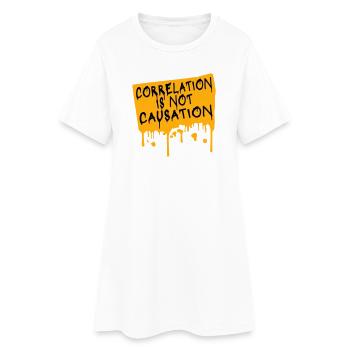 La corrélation n’est pas la causalité : la science des nerds - Robe T-shirt Femme - blanc - Devant