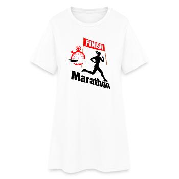 Coureuse marathonienne – Temps de course - Robe T-shirt Femme - blanc - Devant