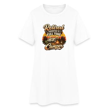 Ruhestand Vollzeit Camper Rentner Campingplatz  - Frauen T-Shirt-Kleid - Weiß - Vorne