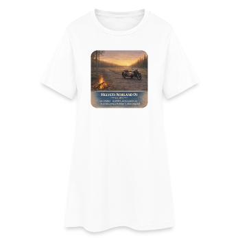 Helveti-Norland OY: Sivupyörä 1955 - Frauen T-Shirt-Kleid - Weiß - Vorne