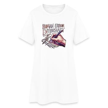 Human Error Enthausiast - Frauen T-Shirt-Kleid - Weiß - Vorne