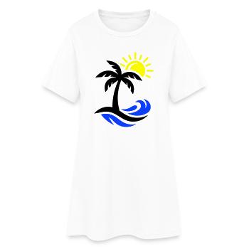 Océan Palm Tree Beach - Robe T-shirt Femme - blanc - Devant