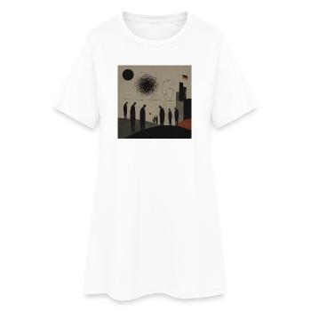 Silhouettes abstraites sur l’horizon urbain - Robe T-shirt Femme - blanc - Devant