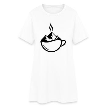 Berg Kaffee Outdoor Tasse - Frauen T-Shirt-Kleid - Weiß - Vorne