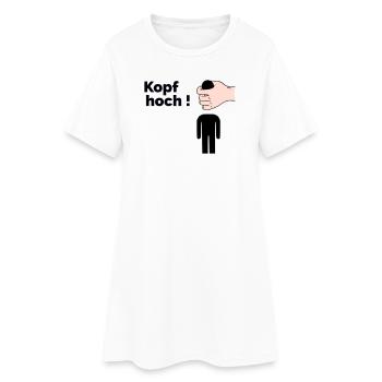 Kopf hoch - Frauen T-Shirt-Kleid - Weiß - Vorne