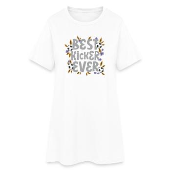 Best Kicker Ever – Fußball - Frauen T-Shirt-Kleid - Weiß - Vorne