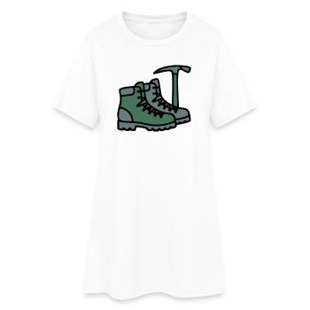 Wanderschuhe Eispickel Bergsteiger Alpen Wanderer - Frauen T-Shirt-Kleid - Weiß - Vorne
