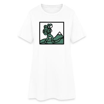 Randonnée Sac à dos Montagnes Randonneurs Femmes Désir de voyager - Robe T-shirt Femme - blanc - Devant