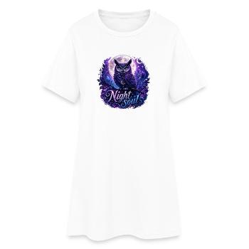 Owl Night of the Starry Souls - Women’s T-Shirt Dress - white - Front