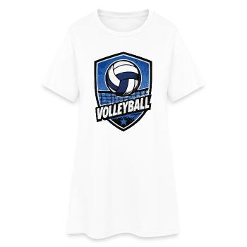 Volleyball Shield Motiv - Frauen T-Shirt-Kleid - Weiß - Vorne