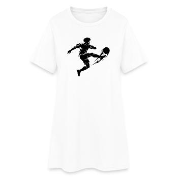 Silhouette du footballeur - Robe T-shirt Femme - blanc - Devant
