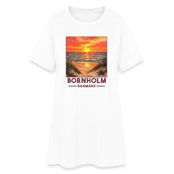 Ostsee Sonenuntergang Bornholm - Frauen T-Shirt-Kleid - Weiß - Vorne