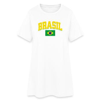 Brazil Football Lover Retro Sports Design - Women’s T-Shirt Dress - white - Front