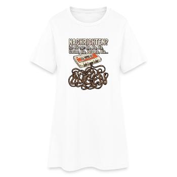 Kein Bock Mehr - Frauen T-Shirt-Kleid - Weiß - Vorne
