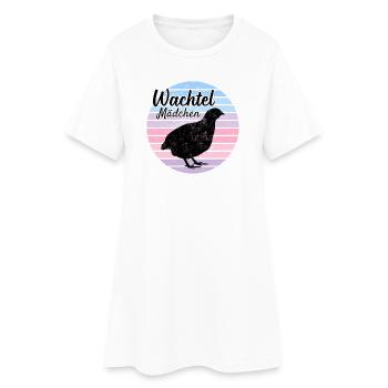 Wachtel Mädchen Retro Vintage - Frauen T-Shirt-Kleid - Weiß - Vorne